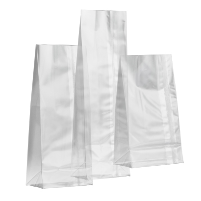 Block bottom bags with sealing seam, OPP foil, 