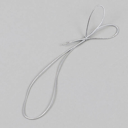 Elastic cord loop with knot and two additional loops 125 mm | silver