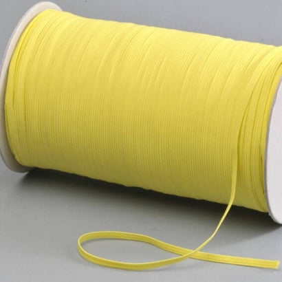 Flat elastic cords on reel, 5 mm, yellow (reel with 500 m) 