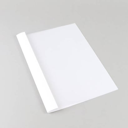 Eyelet folder A4, linen board, 65 sheets, white | 6 mm