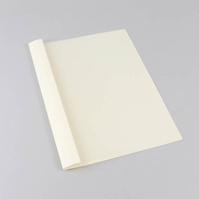 Eyelet folder A4, linen board, 45 sheets, raw white  | 4 mm