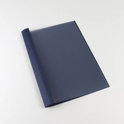 Eyelet folder A4, leather board, 45 sheets, dark blue | 4 mm