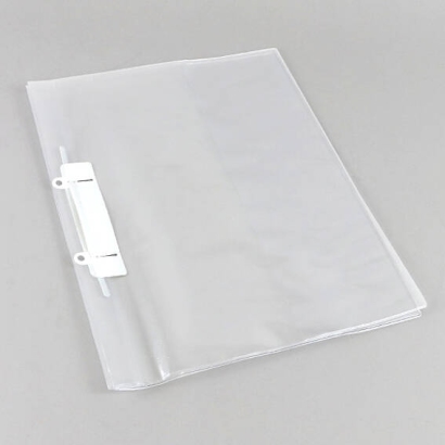 Brochure folder A4 with transparent pocket, filing flap and insertion pocket, PVC, crystal clear 