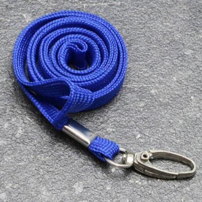 Lanyards, 10 mm wide blue | with carabiner clip