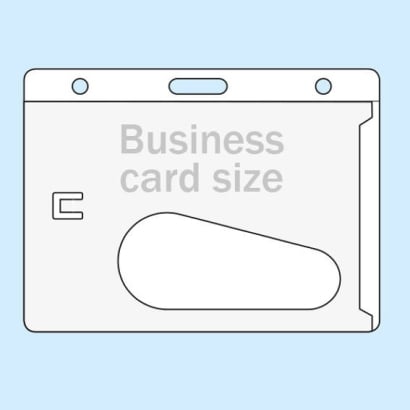 ID pockets for credit card size, rigid plastic, with round holes and long hole 