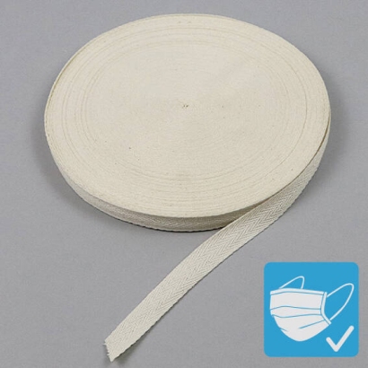 Twill tape, cotton 15 mm | raw white 