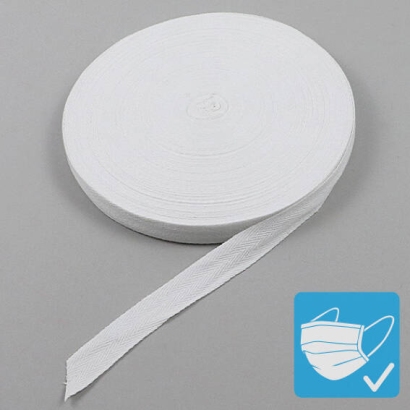 Twill tape, cotton 20 mm | white