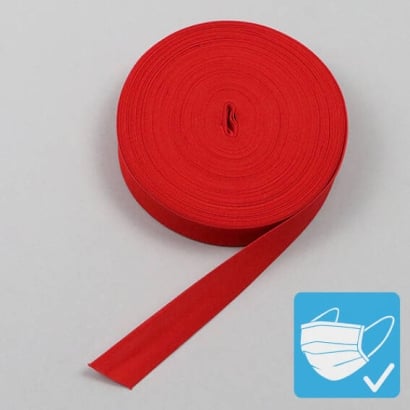 Bias binding tape, polyester, 20 mm (reel with 25 m) red