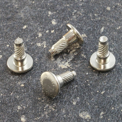Press-in heads for binding screws, 8 mm, with 4 mm extension, nickel-plated 