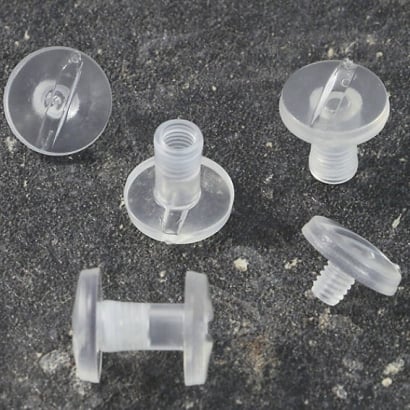 Tornillos plásticos para encuadernar, 10 mm | transparent