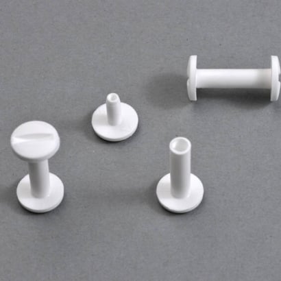 Tornillos plásticos para encuadernar, 15 mm | white