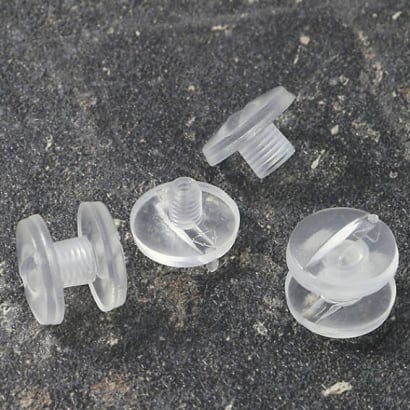 Tornillos plásticos para encuadernar, 5 mm | transparent