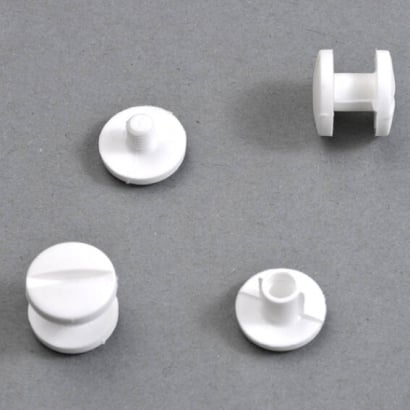 Tornillos plásticos para encuadernar, 7 mm | white