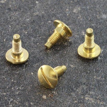 Slotted screws for binding screws, 7.5 mm, with 3 mm extension, brass-plated 