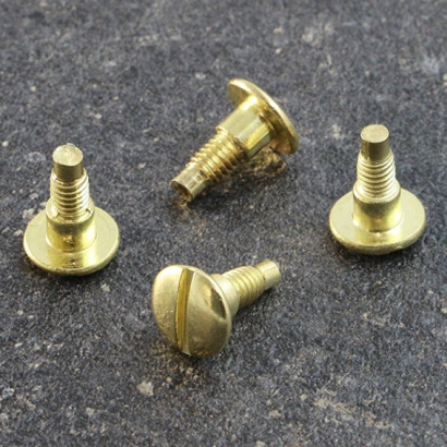 Slotted screws for binding screws, 7.5 mm, with 4 mm extension, brass-plated 
