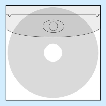 CD-pockets, self-adhesive, squared, with flap 