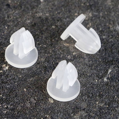 Plug-In Buttons made of plastic, transparent 3 mm