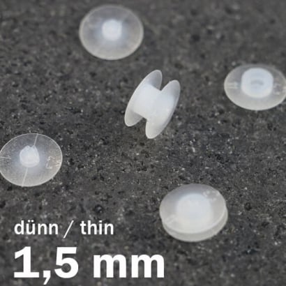 Snap rivets with flat head transparent | 1.5 mm