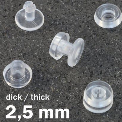 Snap rivets with thick head transparent | 2.5 mm