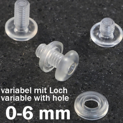 Plastic rivets with hole 6 mm