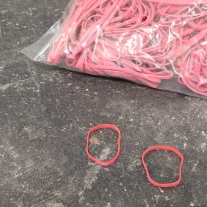 Rubber bands, red 25 mm | 3 mm