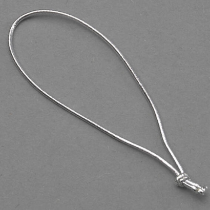 Elastic cord loops with knot 60 mm | silver