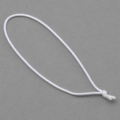 Elastic cord loops with knot 70 mm | white