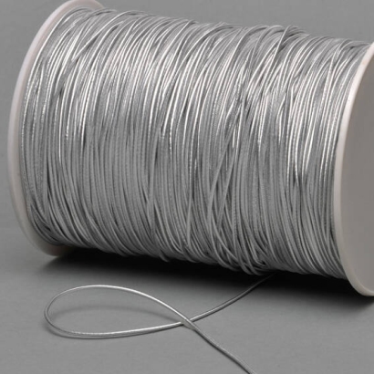 Elastic cords on reel, 2 mm, silver (Roll with 500 m) 