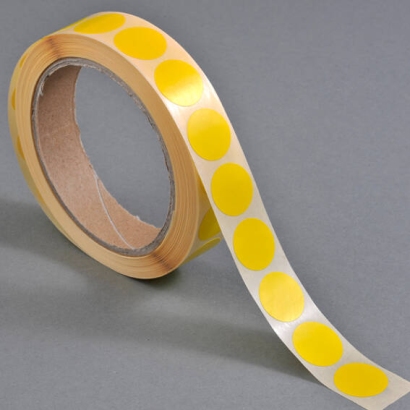 Coloured adhesive discs, dark yellow | 13 mm