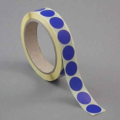 Coloured adhesive discs made of paper dark blue | 30 mm