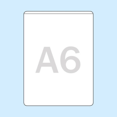 Rectangular pockets for A6, short edge open 