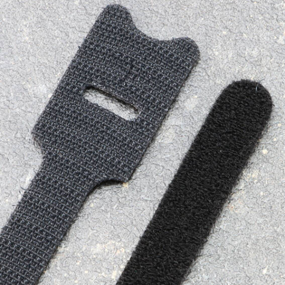 Hook and loop cable ties, 202 x 12 mm, black