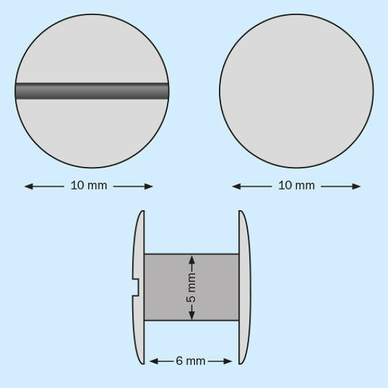 Double-sided Steel screw post 6 - 8 mm (100 pcs) - Black Nickel